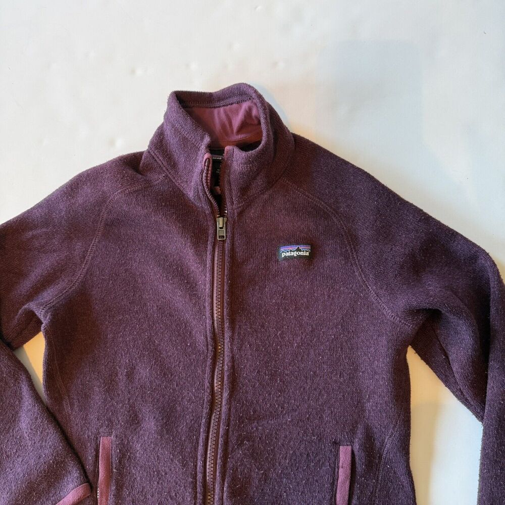 PATAGONIA Fleece Jacket Youth Sz 10 Full Zip Pockets Purple *PLAY CONDITION* - Picture 2 of 9